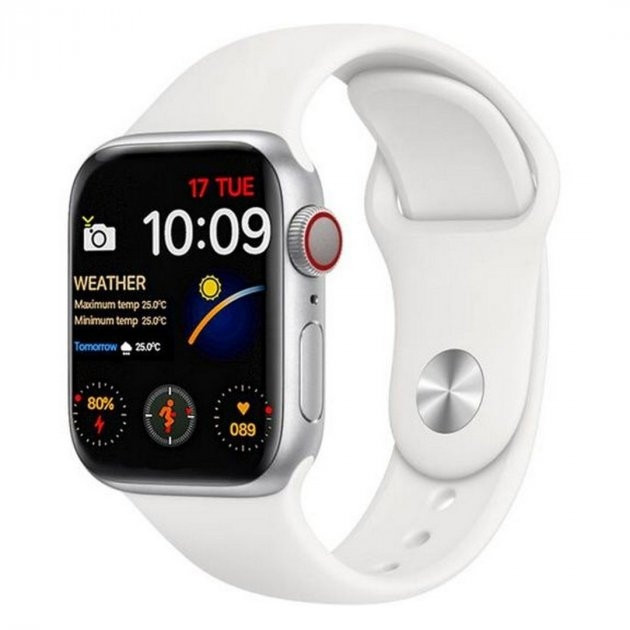 Смарт-годинник Apple Watch SE 2022 44mm, Silver Aluminum Case with White Sport Band, S/M, GPS+LTE (MNU13)