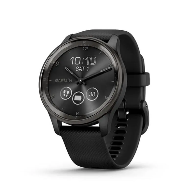 Смарт-годинник Garmin vivomove Trend Slate Stainless Steel Bezel w/Black Case and Silicone Band (010-02665-00)