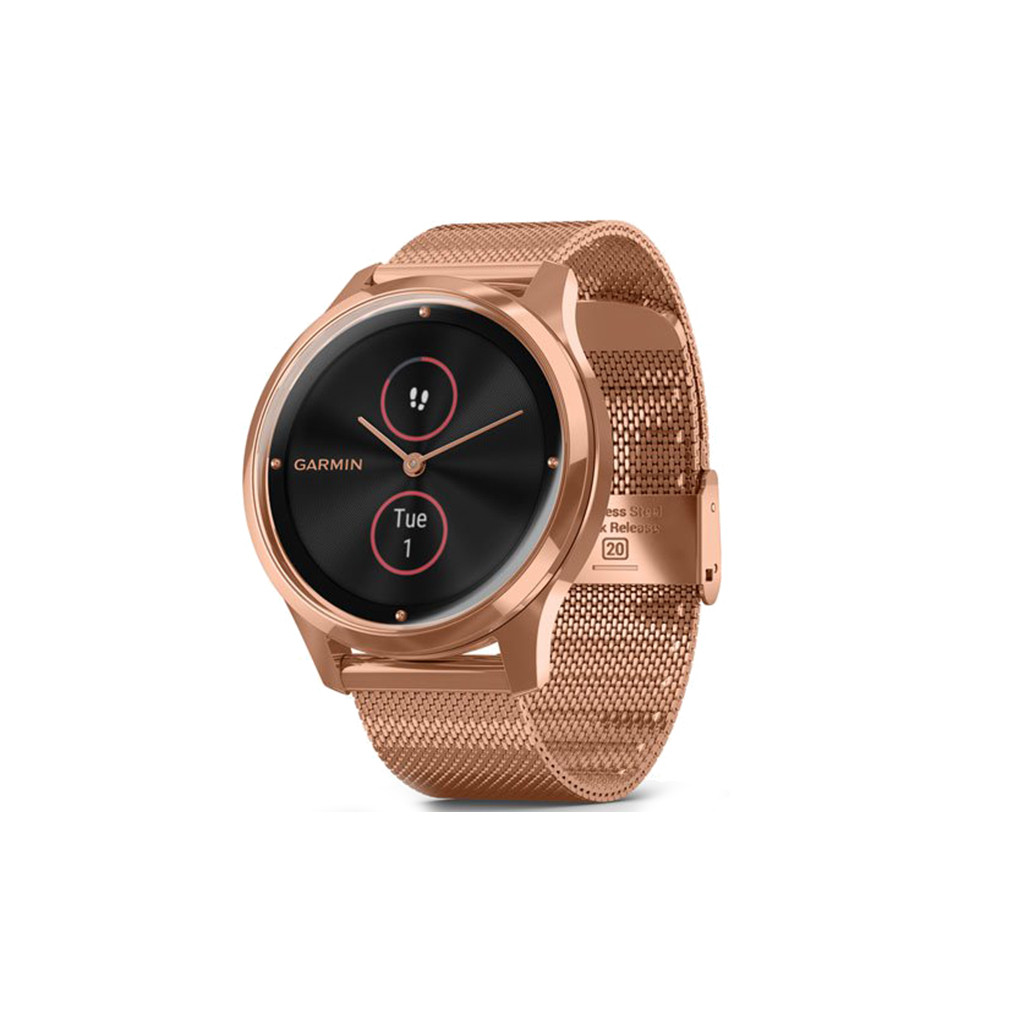 Смарт-часы Garmin Vivomove Luxe 18K Rose Gold PVD Stainless Steel w. Rose Gold Milanese B. (010-02241-24)