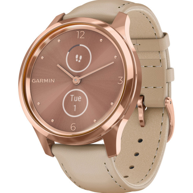 Смарт-часы Garmin vivomove Luxe Rose Gold-Beige Leather (010-02241-21)
