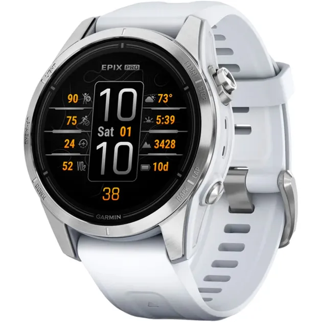 Смарт-часы Garmin Epix Pro Gen 2 42mm Silver w. Whitestone Band (010-02802-00/01)