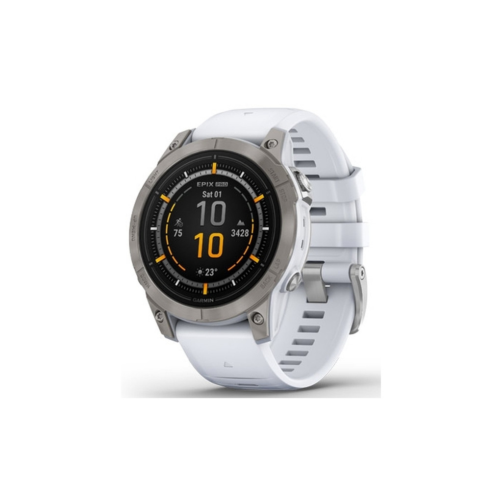 Смарт-часы Garmin Epix Pro Gen 2 Sapphire 47mm Titanium w. Whitestone Band (010-02803-20/21)