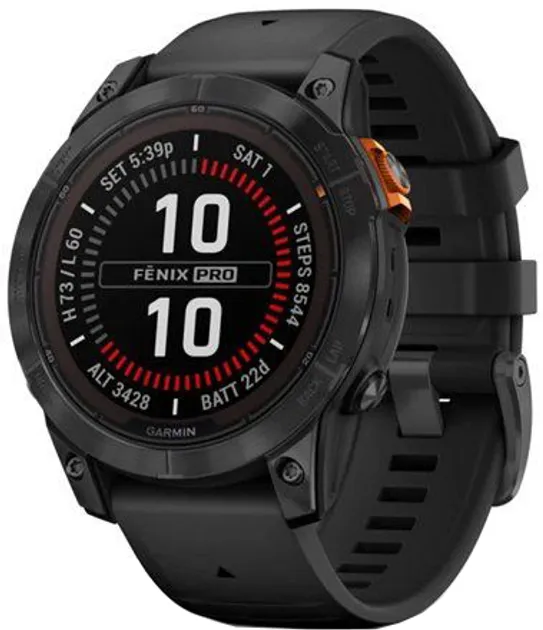 Смарт-часы Garmin Fenix 7 Pro Solar Slate Gray w. Black Band (010-02777-00/01)