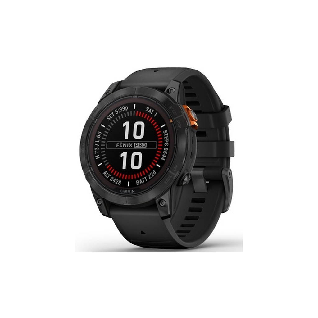 Смарт-годинник Garmin Fenix 7 Pro Solar Slate Gray w. Black Band (010-02777-00/01)