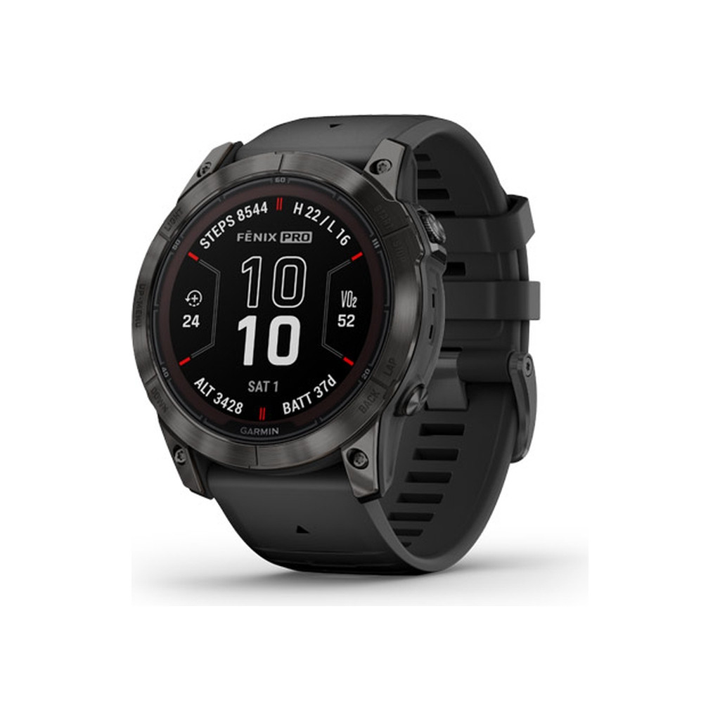 Смарт-годинник Garmin Fenix 7X Pro Sapphire Solar Carbon G. DLC Tit. with Black Band (010-02778-10/11)