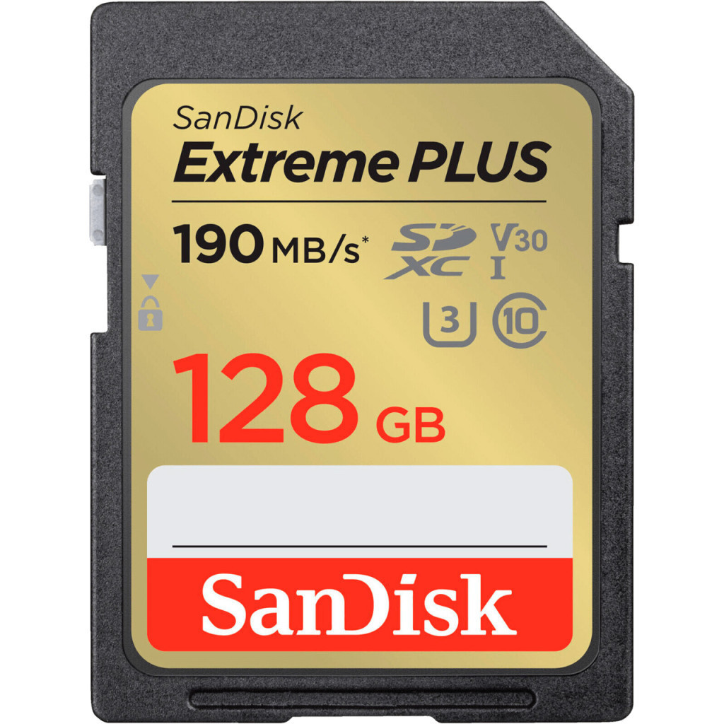 Карта пам'яті  SanDisk Extreme PLUS 128GB SDXC Memory Card (SDSDXWA-128G-GNCIN)
