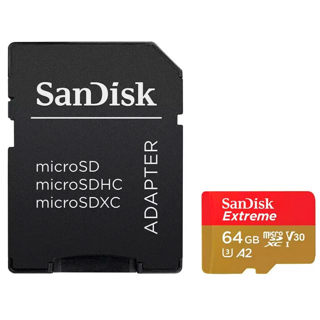 Карта памяти SanDisk Extreme PLUS microSDXC 64GB (SDSQXBU-064G-GN6MA)