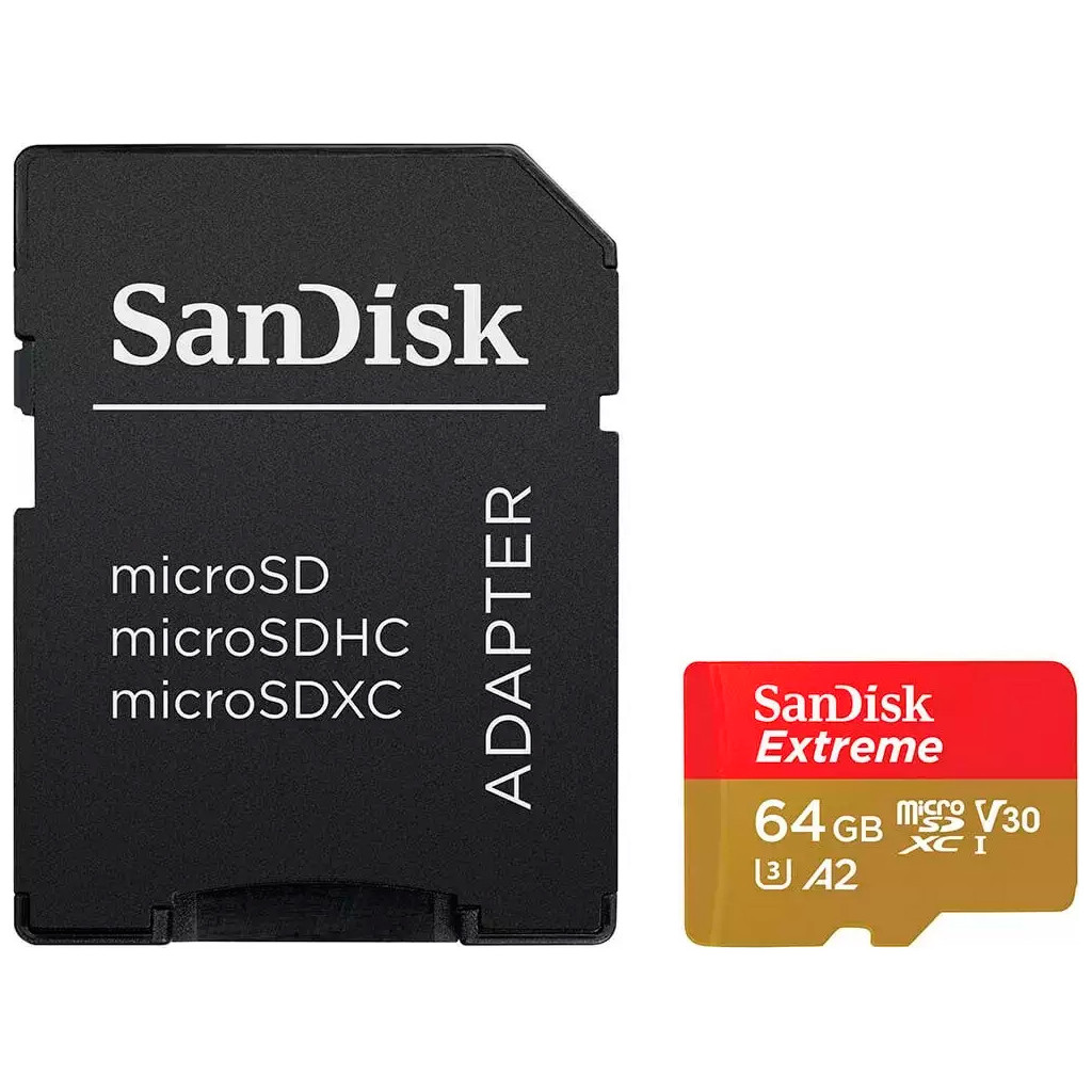 Карта памяти SanDisk Extreme microSDXC 64GB for Action Cams and Drones (SDSQXAH-064G-GN6AA)