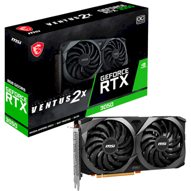 Відеокарта MSI GeForce RTX 3050 8GB GDDR6 VENTUS 2X OCV1 (912-V500-013)