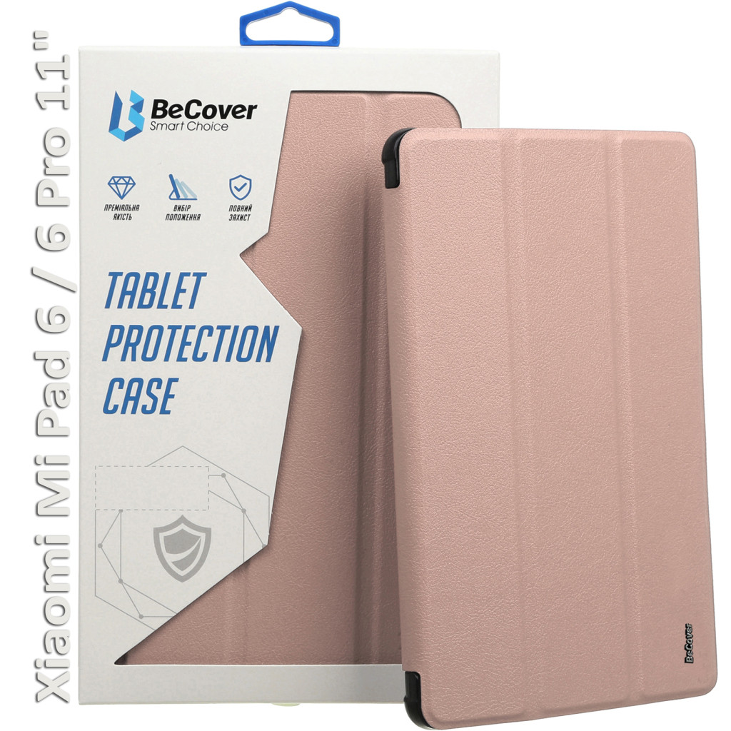 Чохол, сумка для планшета BeCover TPU Edge stylus mount Xiaomi Mi Pad 6 / 6 Pro 11" Rose Gold (709557)