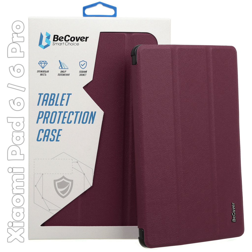 Чохол, сумка для планшета BeCover Smart Case Xiaomi Mi Pad 6 / 6 Pro 11" Red Wine (709503)