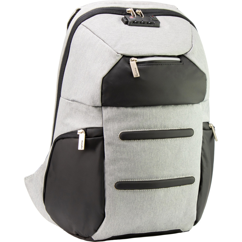 Рюкзак и сумка Optima 18.5" USB Anti-Theft унисекс 0.7 кг 16-25 л Серый (O96917-03)