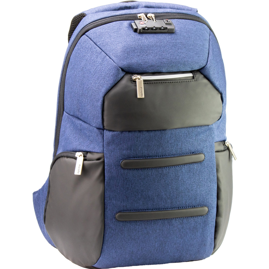 Рюкзак и сумка Optima 18.5" USB Anti-Theft унисекс 0.7 кг 16-25 л Синий (O96917-02)