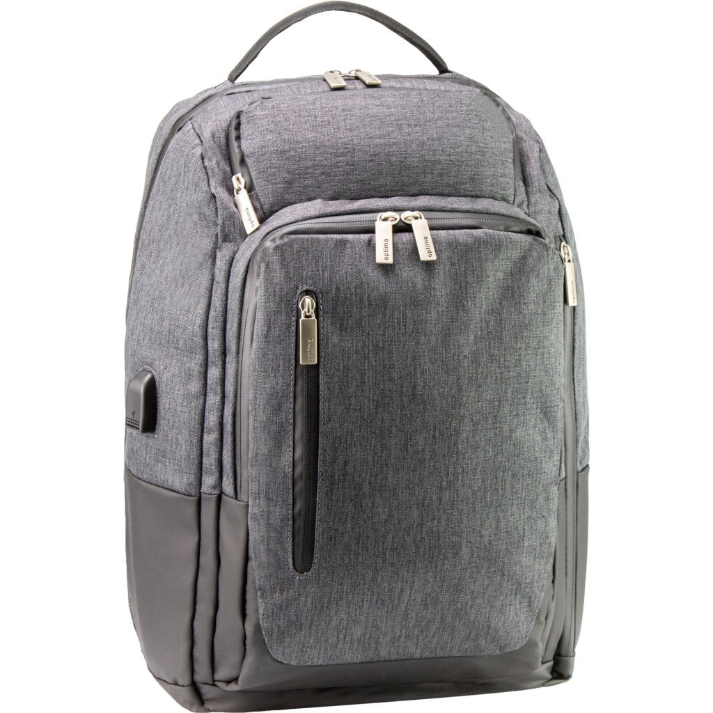 Рюкзак и сумка Optima 18" USB Techno унисекс 0.7 кг 26-35 л Серый (O96913-03)