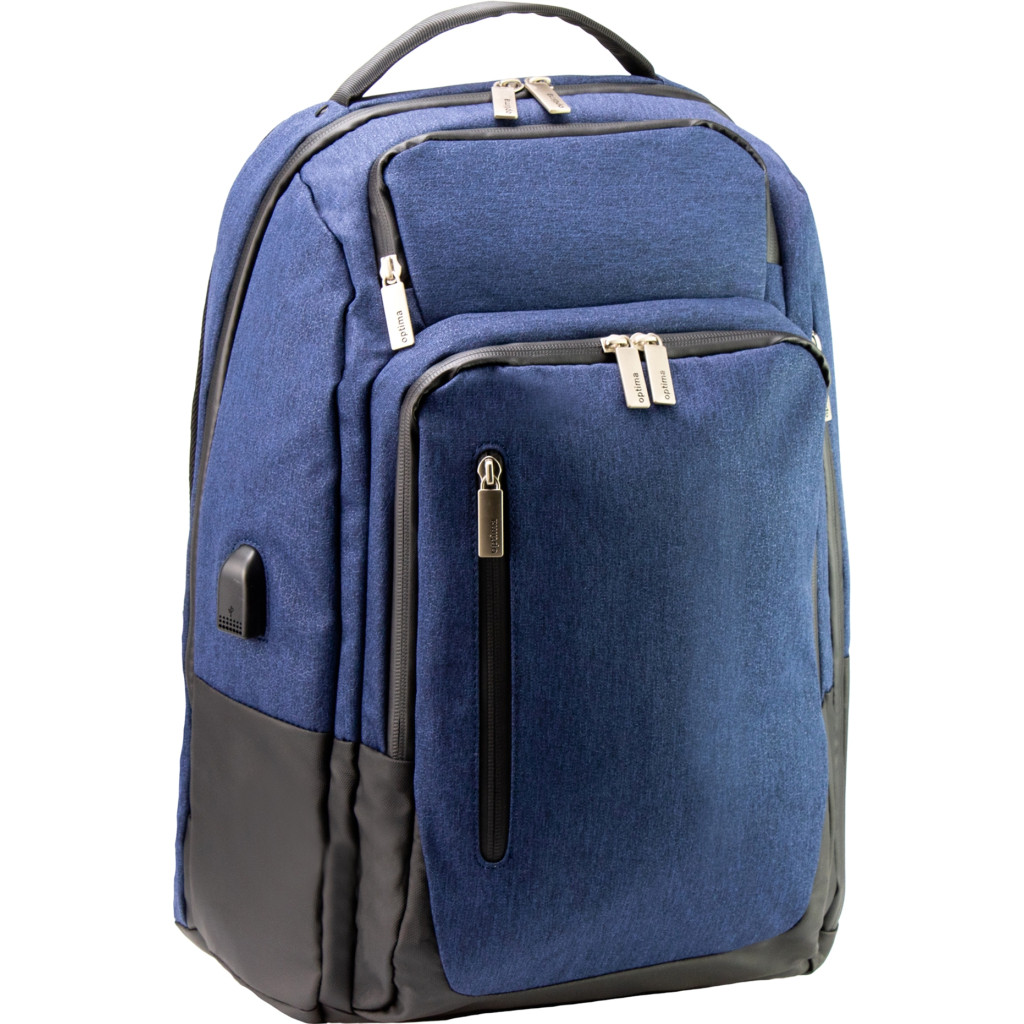 Рюкзак и сумка Optima 18" USB Techno унисекс 0.7 кг 26-35 л Синий (O96913-02)
