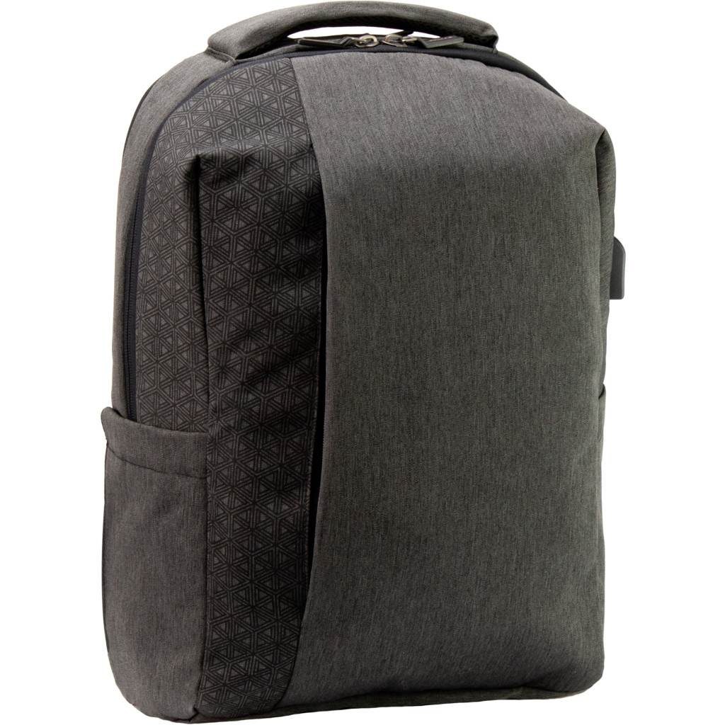 Рюкзак и сумка Optima 17.5" USB Techno мужской 0.7 кг 16-25 л Черный с выделенными элементами (O97593-02)
