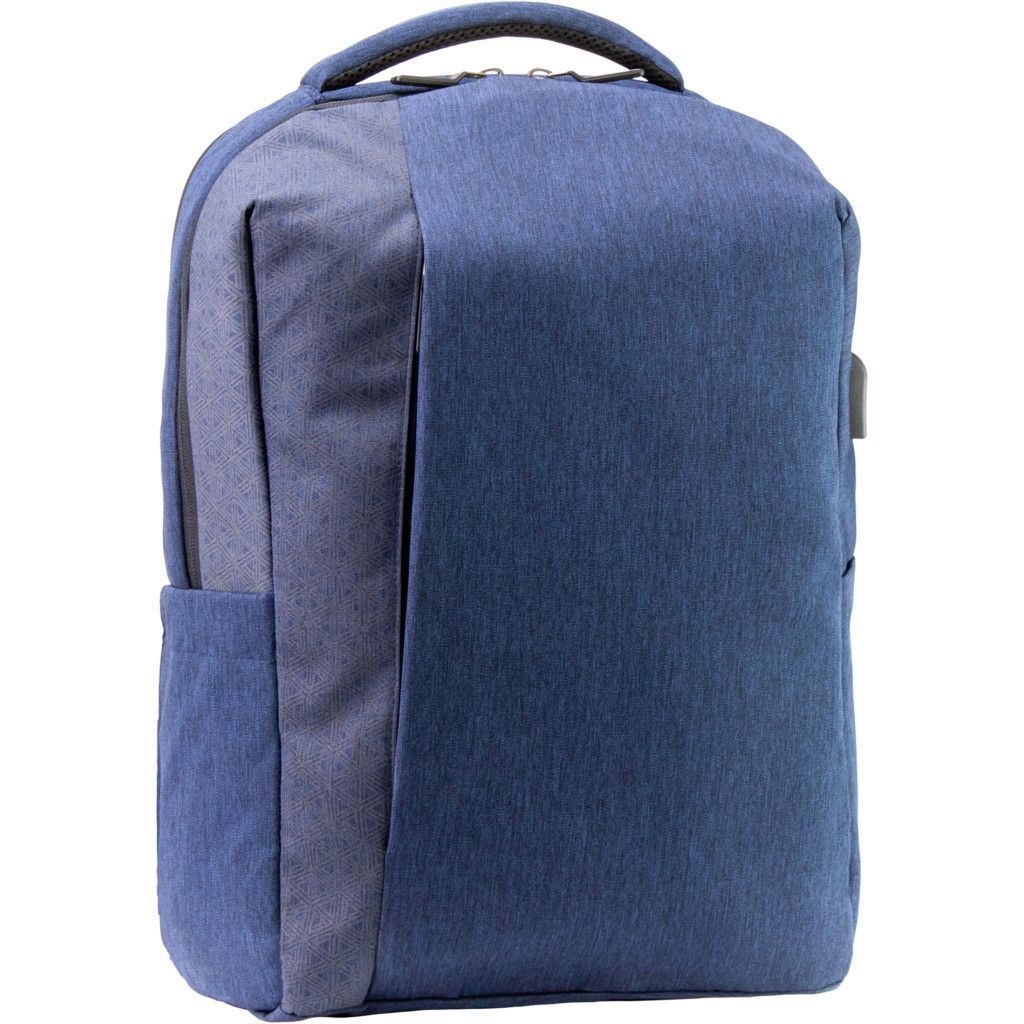 Рюкзак и сумка Optima 17.5" USB Techno мужской 0.7 кг 16-25 л Синий с выделенными элементами (O97593-01)