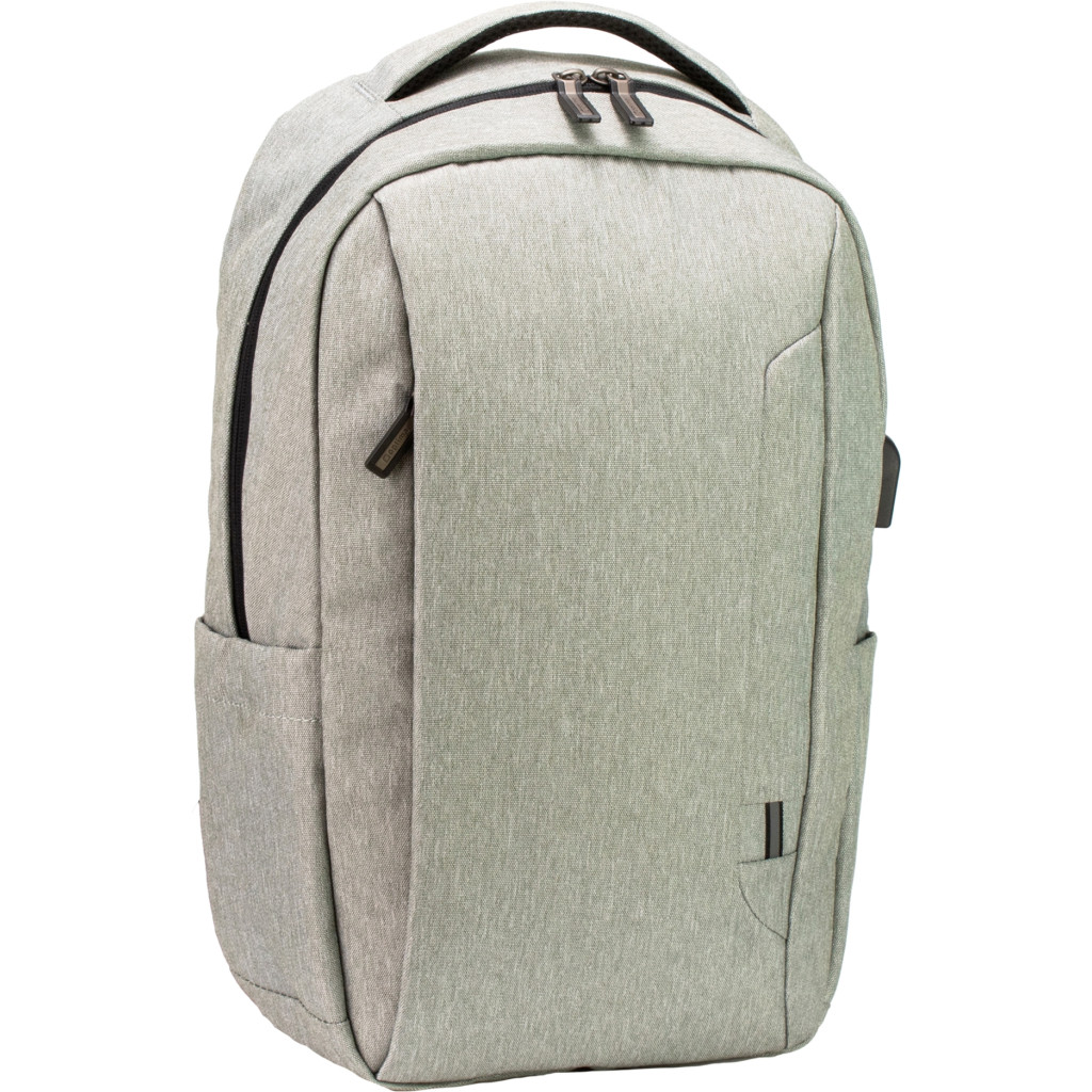 Рюкзак и сумка Optima 17.5" USB Techno мужской 0.7 кг 16-25 л Светло-серый с выделенными элементами (O97590-03)