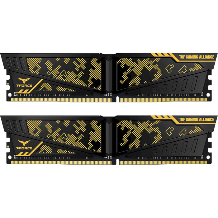 Оперативная память Team DDR4 16GB (2x8GB) 3200 MHz Vulcan TUF Yellow (TLTYD416G3200HC16CDC01)