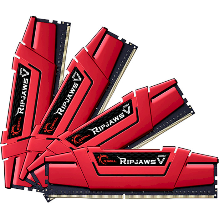 Оперативная память G.Skill DDR4 64GB (4x16GB) 3600 MHz Ripjaws V Red (F4-3600C19Q-64GVRB)