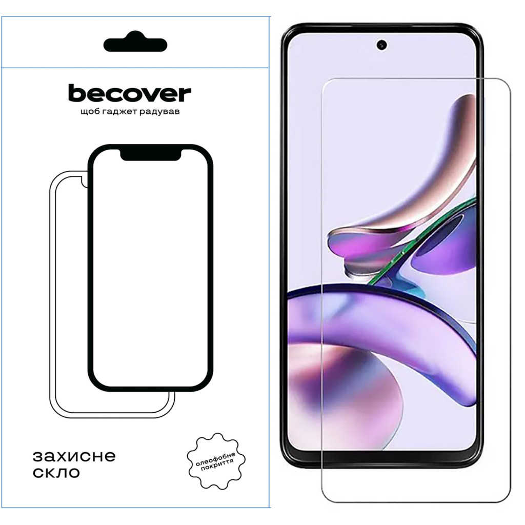 Захисне скло та плівка BeCover for Motorola Moto G13/G23/G53 3D Crystal Clear Glass (709247)