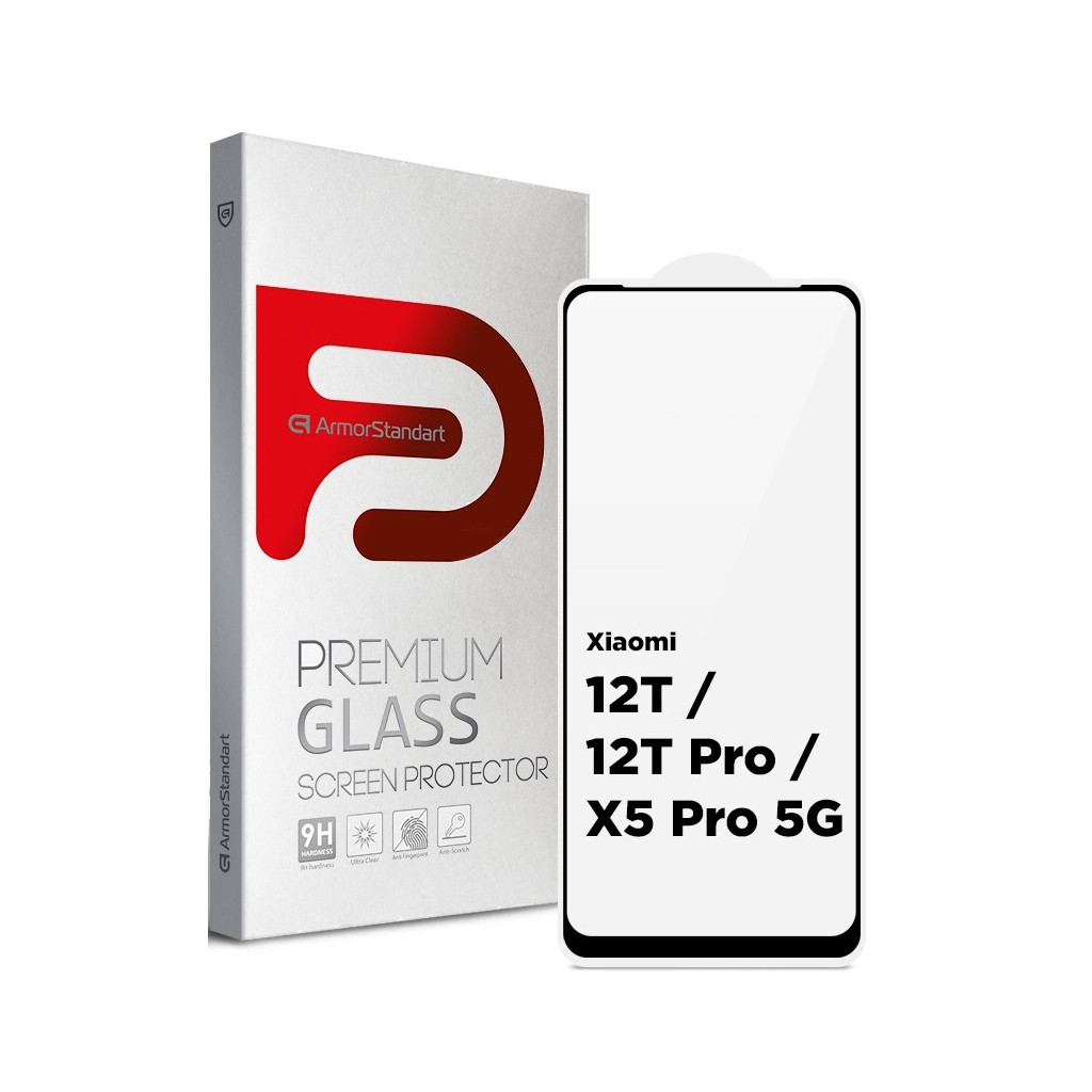 Защитное стекло и пленка  Armorstandart Full Glue Xiaomi 12T / 12T Pro / Poco X5 Pro 5G Black (ARM62878)