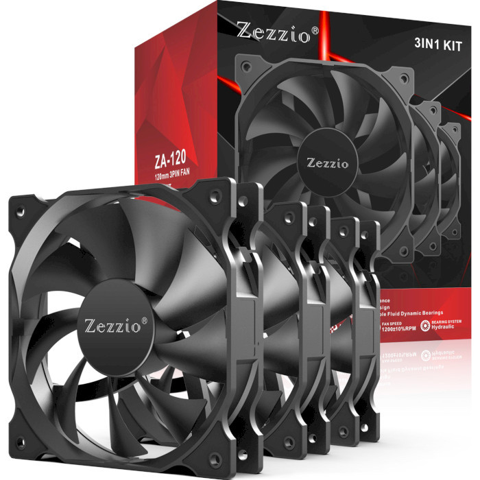 Вентилятор Zezzio ZA-120 3 in 1 Kit