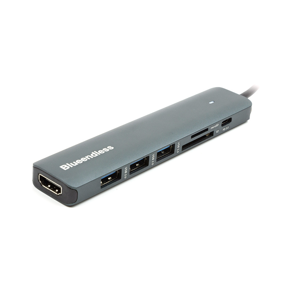 USB Хаб USB Type-C to HDMI, 3x USB Type-A, SD, TF, USB Type-C PD100W PowerPlant (CA913848)