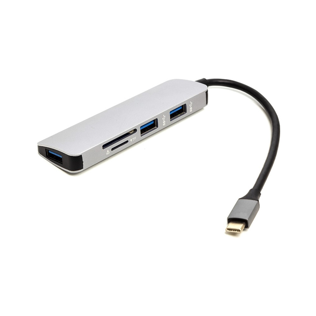 USB Хаб USB Type-C to 3*USB 3.0 Ports + TF/SD Card Reader PowerPlant (CA912100)