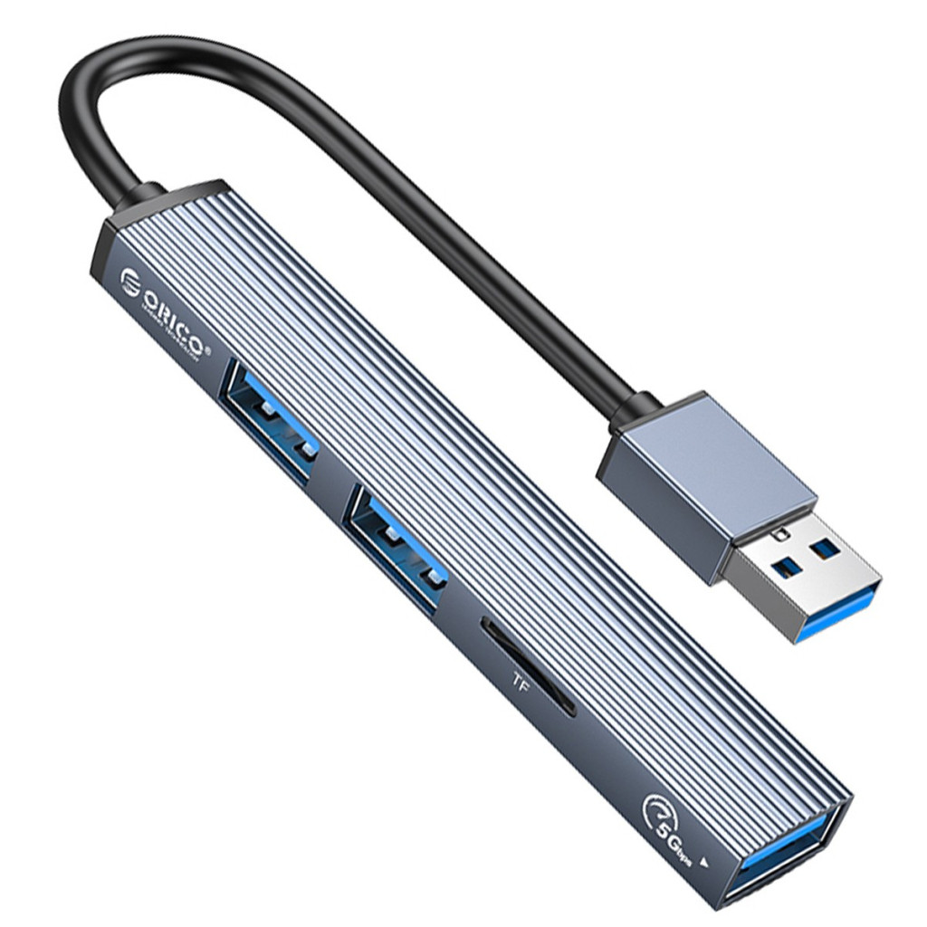 USB Хаб Orico USB-A to USB3.0, 2xUSB2.0, TF (AH-A12F-GY-BP) (CA913770)