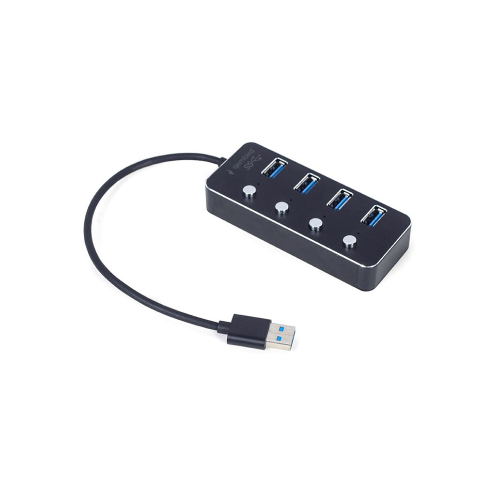 USB Хаб Gembird USB 3.0 4 ports switch black (UHB-U3P4P-01)