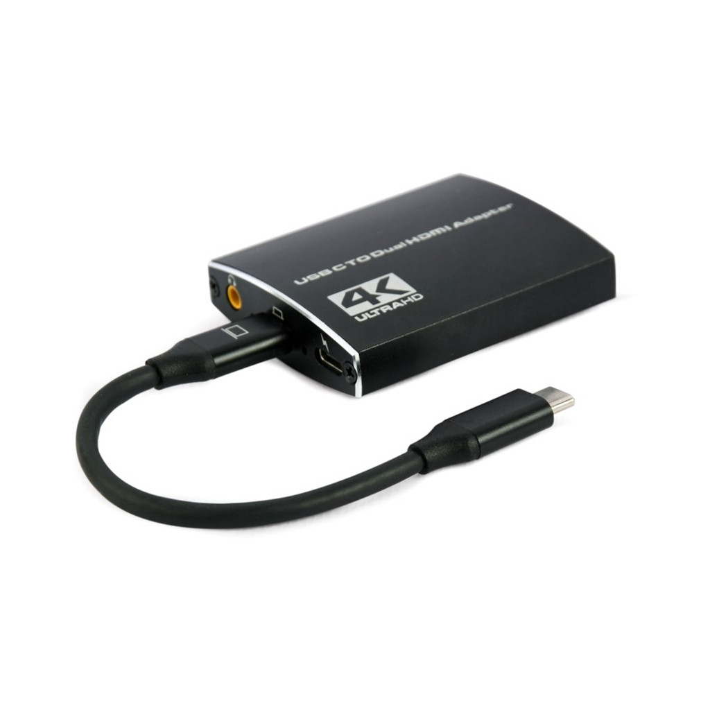 USB Хаб Cablexpert USB-C to 2 HDMI (2 ind. screens)/PD/Аudio 3.5mm (A-CM-HDMIF2-01)