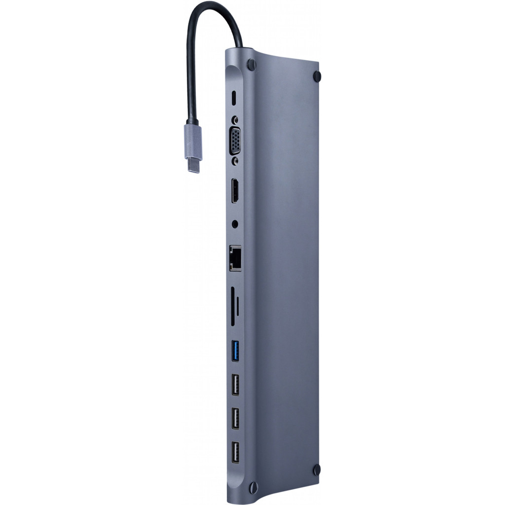 USB Хаб Cablexpert USB-C 9-in-1 (USB-hub + HDMI/VGA/PD/CR/LAN/3.5mm) (A-CM-COMBO11-01)