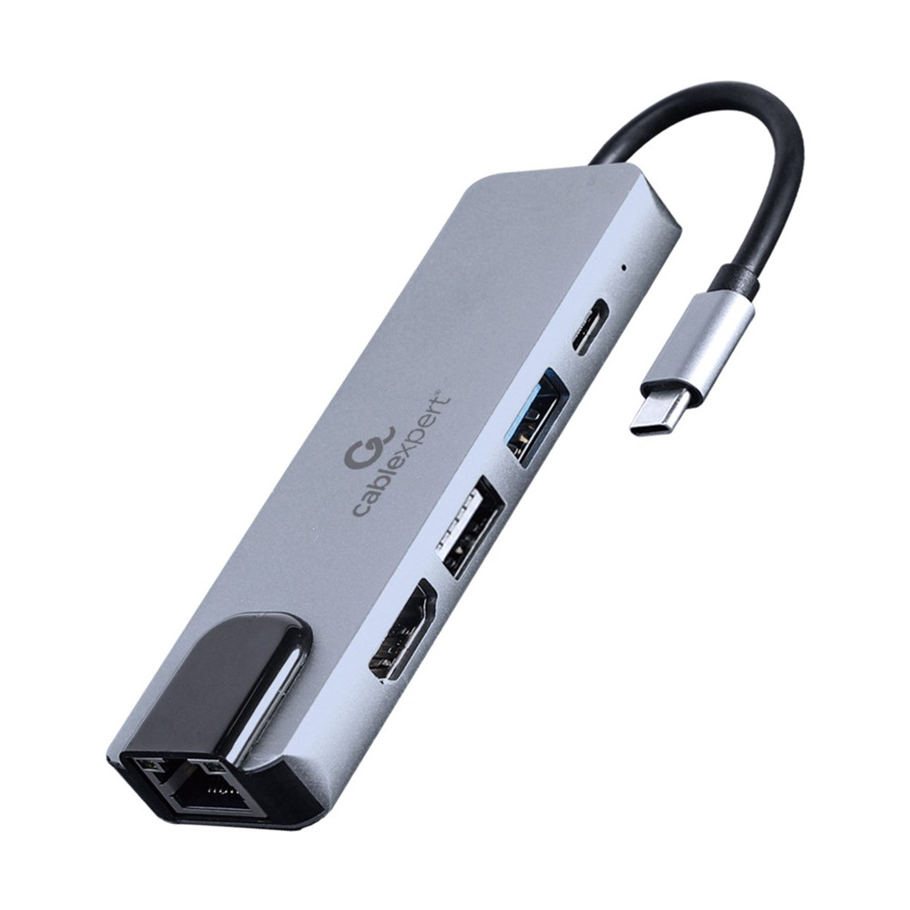 USB Хаб Cablexpert USB-C 5-in-1 (hub/HDMI/PD/LAN) (A-CM-COMBO5-04)