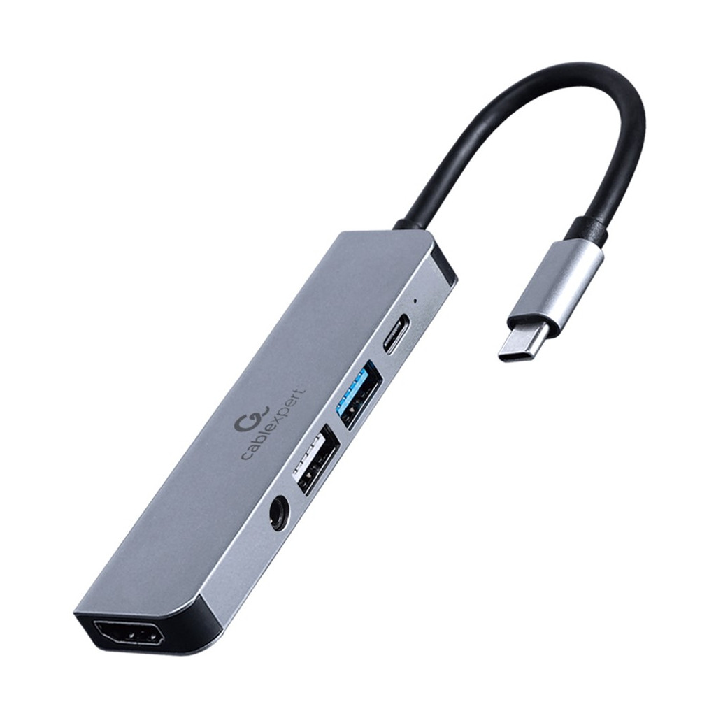 USB Хаб Cablexpert USB-C 5-in-1 (hub/HDMI/PD/audio 3.5mm) (A-CM-COMBO5-02)