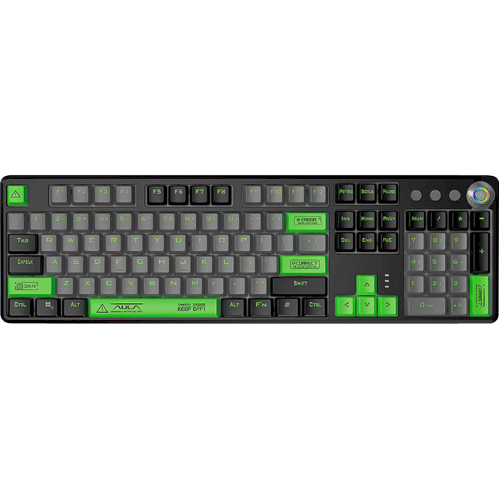 Клавіатура Aula F2088 PRO Plus 9 Green Keys KRGD Blue USB UA Black/Gray (6948391234892)