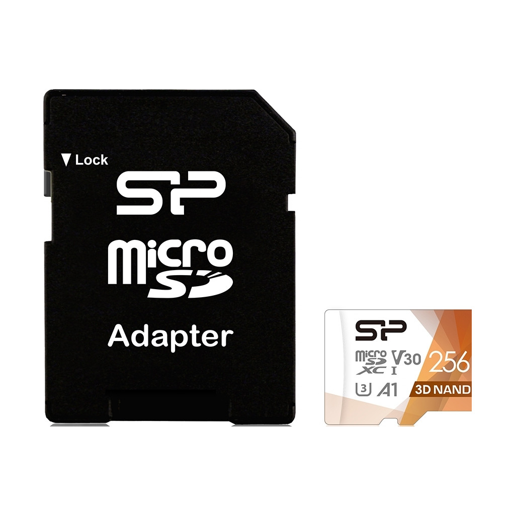 Карта пам'яті  Silicon Power 256Gb microSDXC U3 A1 V30 Superior Color 100R/80W + adapter (SP256GBSTXDU3V20AB)