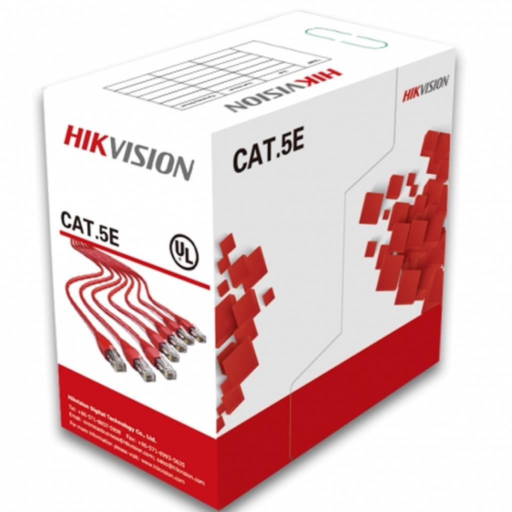 Кабель витая пара Hikvision UTP 305м cat.5e, CU, 4*2*0,5мм (DS-1LN5E-S)
