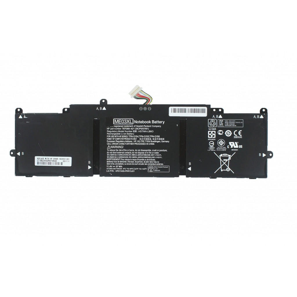 Акумулятор для ноутбука HP Stream 11-D ME03XL, 3080mAh (37Wh), 3cell, 11.4V, Li-ion (A47679)