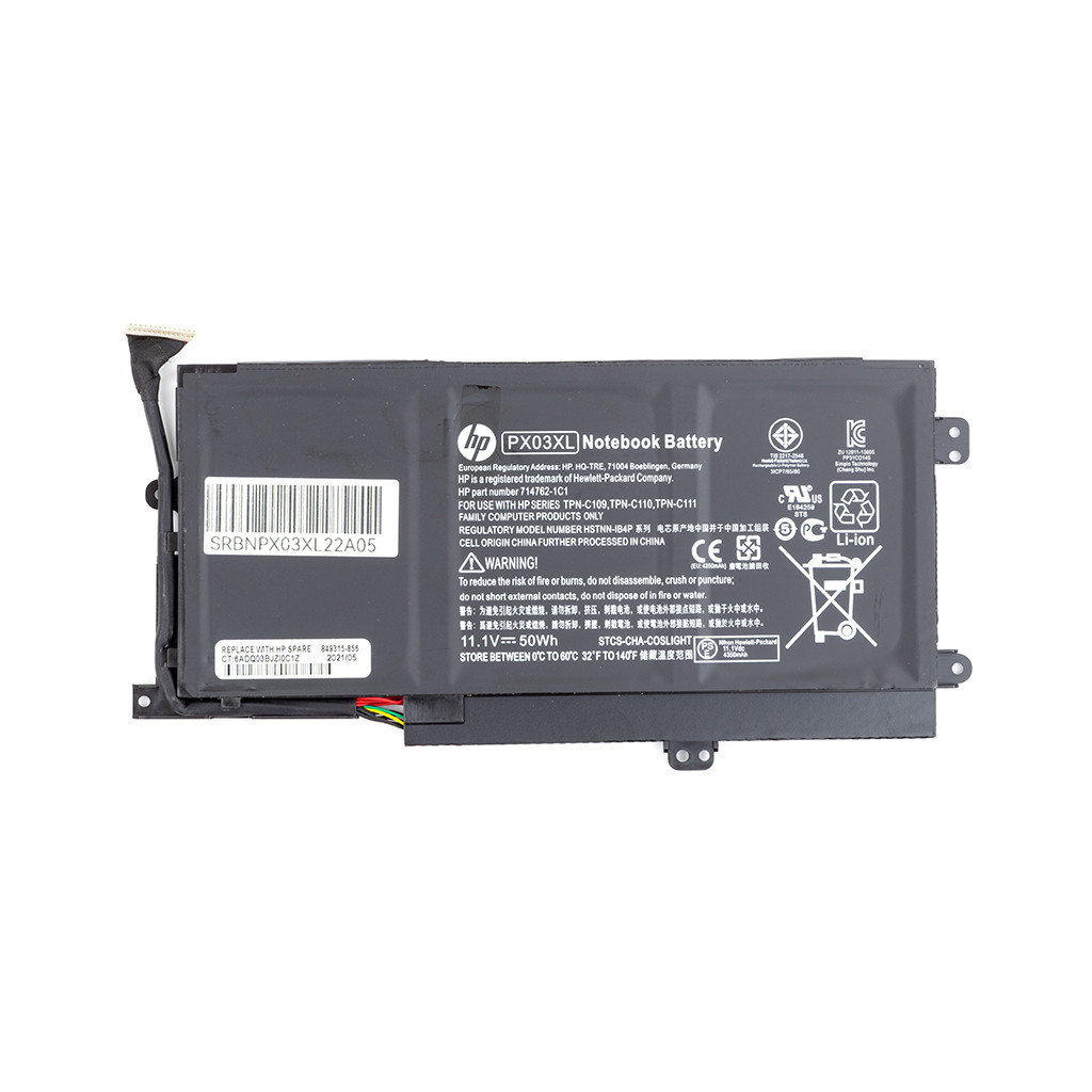 Акумулятор для ноутбука HP ENVY 14 Ultrabook (PX03XL) 11.1V 50Wh (NB461059)
