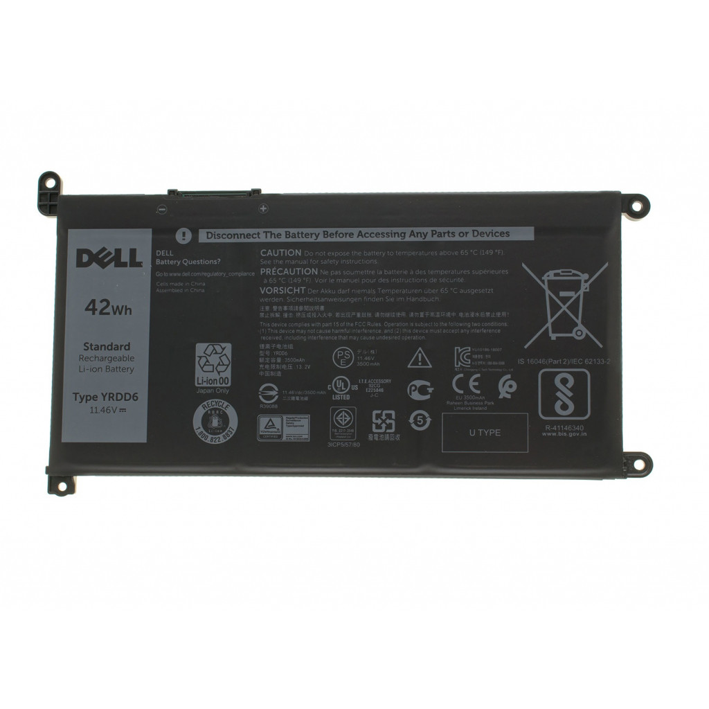 Акумулятор для ноутбука Dell Inspiron 15-5585 YRDD6, 42Wh (3500mAh), 3cell, 11.46V (A47678)