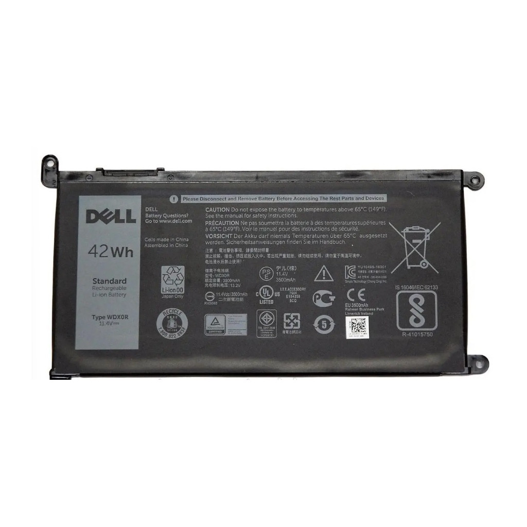 Акумулятор для ноутбука Dell Inspiron 15-5568 WDX0R, 42Wh (3500mAh), 3cell, 11.4V, L Alsoft (A47717)