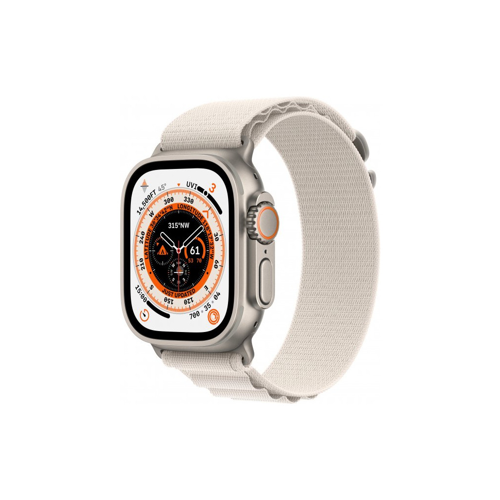 Смарт-годинник Apple Watch Ultra GPS + Cellular, 49mm Titanium Case with Starlight Alpine Loop - Medium (MQFR3UL/A)