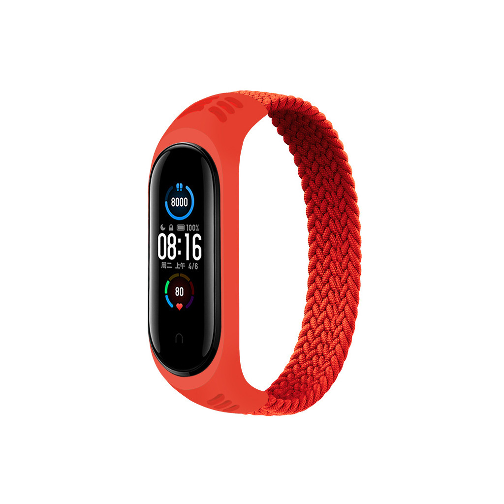  BeCover Elastic Nylon Style for Xiaomi Mi Smart Band 5/6 (Size M) Red (706155)