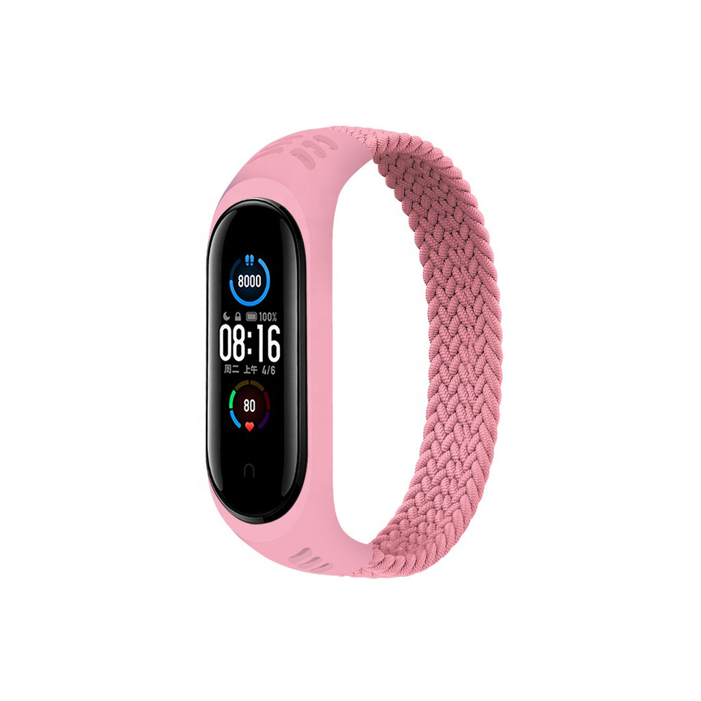 BeCover Elastic Nylon Style for Xiaomi Mi Smart Band 5/6 (Size L) Pink (706163)
