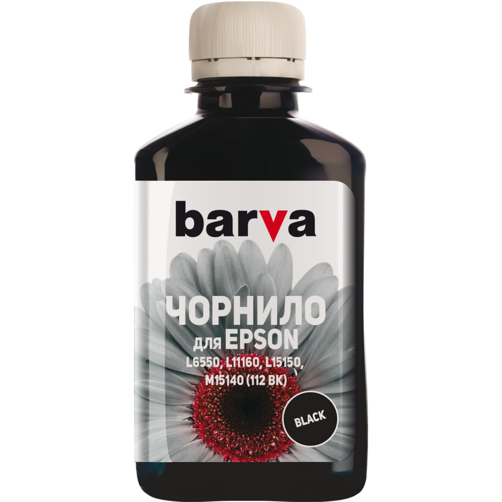 Чернило Barva Epson 112 180 мл, black, pigm. (E112-821)