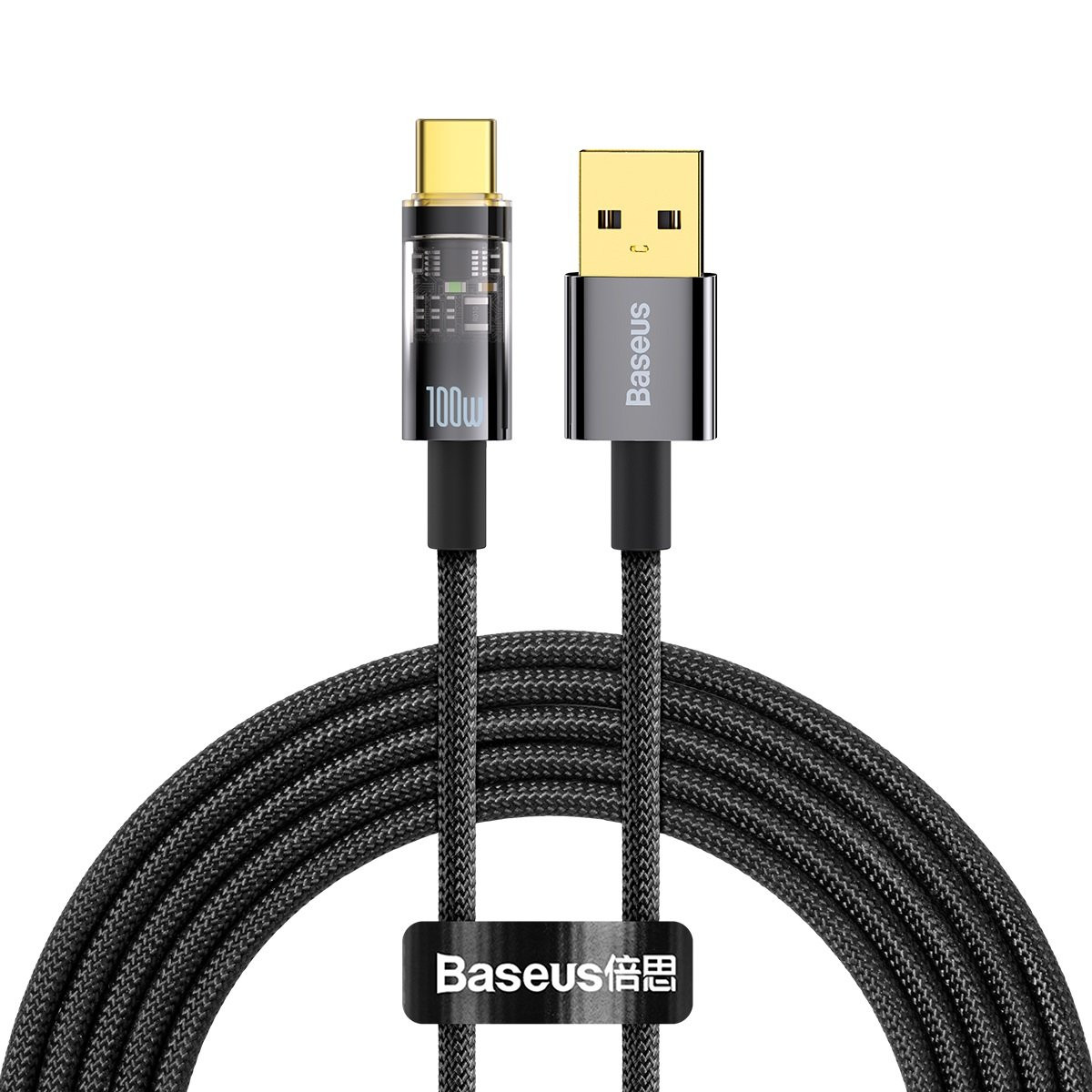 Кабель USB Baseus Explorer Series 100W USB Type-A to USB Type-C 2m Black (CATS000301)