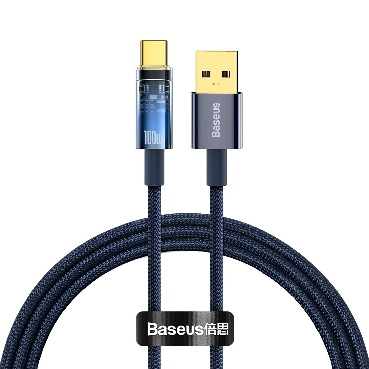 Кабель USB Baseus Explorer Series Auto Power-Off USB Type-C 100W 1m Blue (CATS000203)