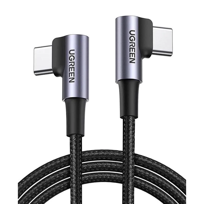 Кабель USB Ugreen Both Angled USB-C to USB-C 3A 1m Grey/Black (70529)