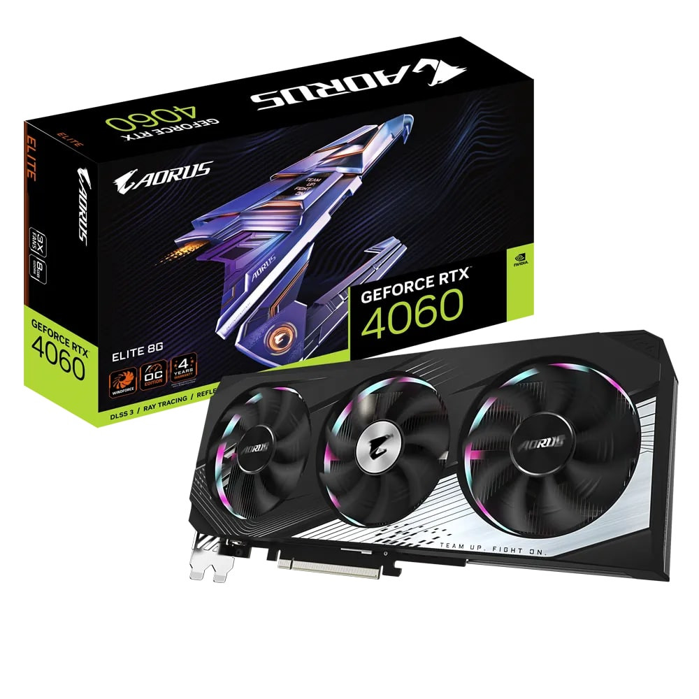 Видеокарта Gigabyte GeForce RTX 4060 AORUS Elite 8192MB (GV-N4060AORUS E-8GD)